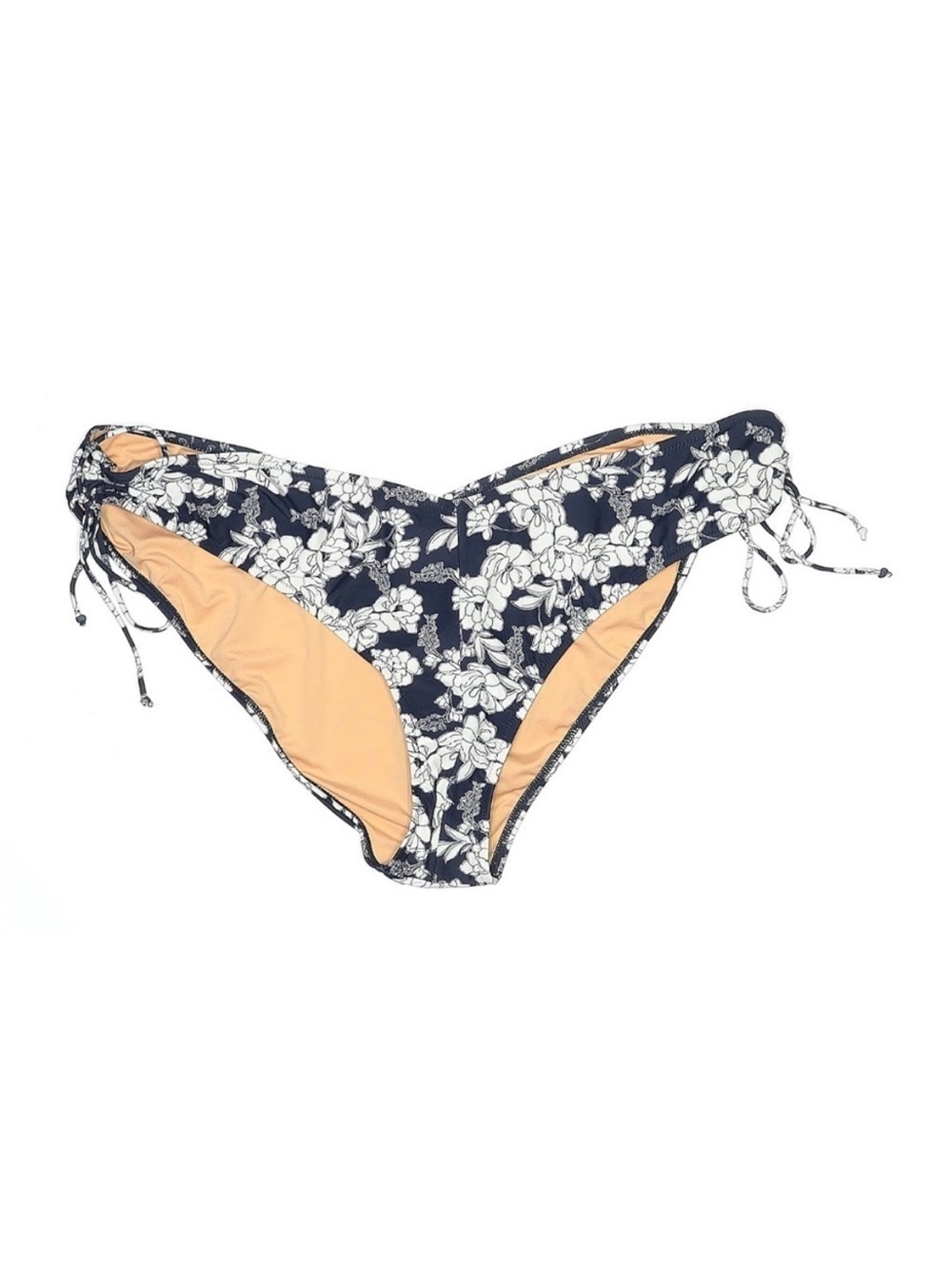 J.Crew Floral Tie Side Bikini Bottoms 2X NWT Navy Magnolia Swim - Picture 2 of 5